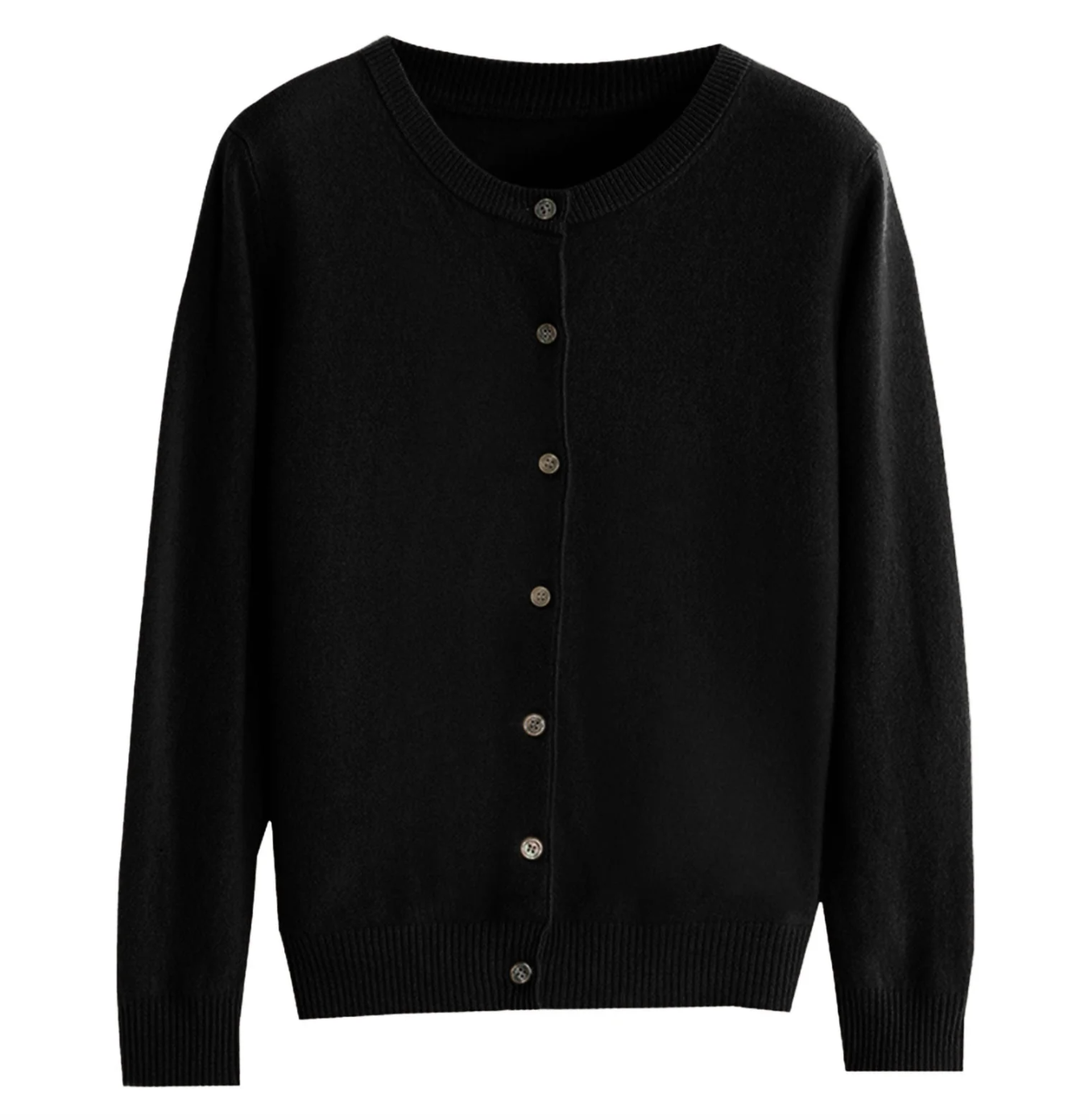 NIUREDLTD, Niuredltd Women's Cardigan Womens Basic Crew Neck Long Sleeve Button Down Cardigan Sweater Cardigan Sweaters for Women Black L