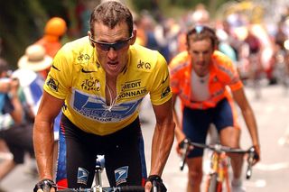 Lance Armstrong in the 2003 Tour de France. Photo by Graham Watson