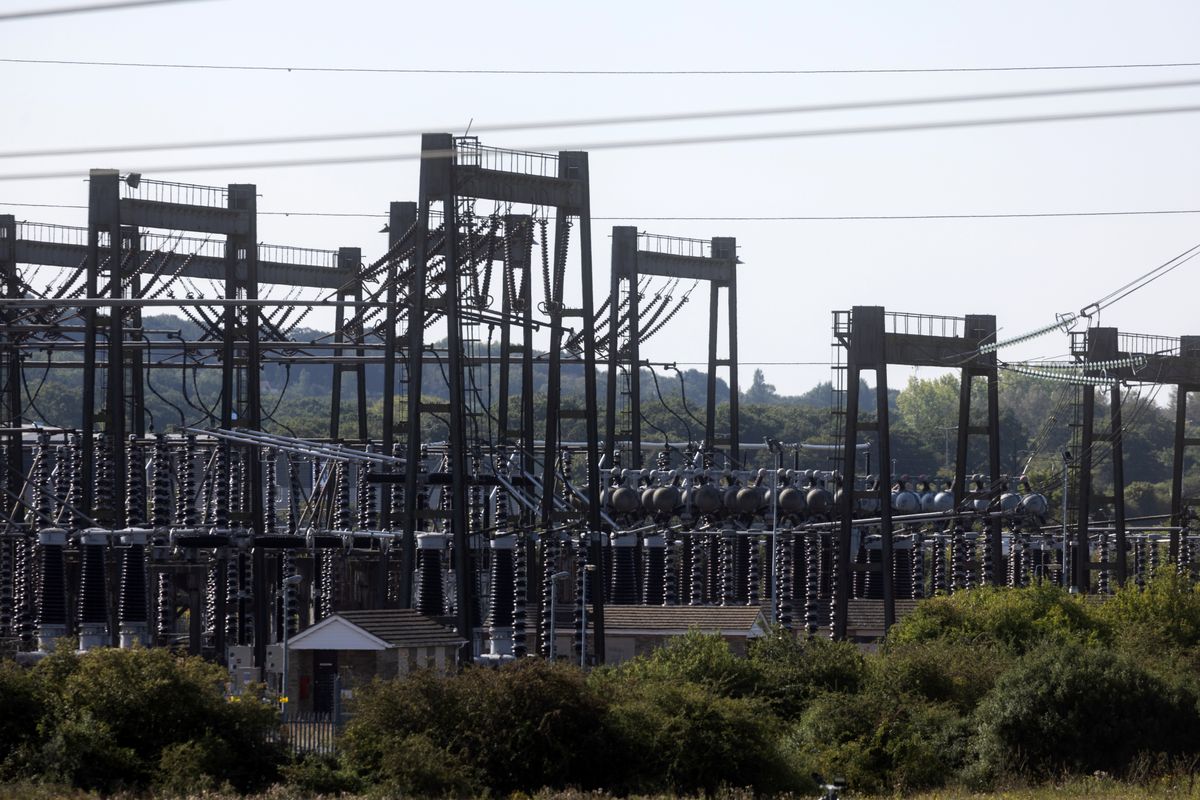 UK National Grid&#039;s electricity supply infrastructure setup in Rayleigh