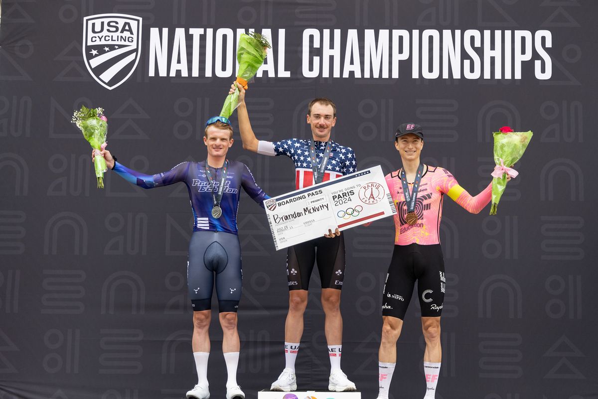 Elite Men's podium for 2024 US ITT Nationals