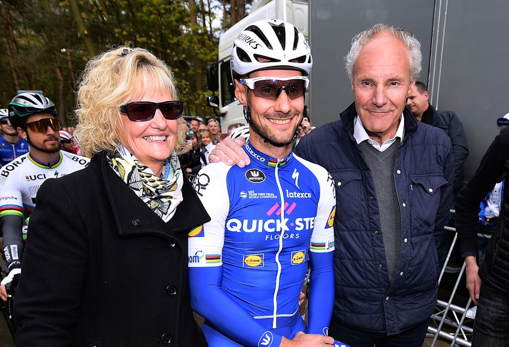 Boonen with his parents, Andre and Agnes