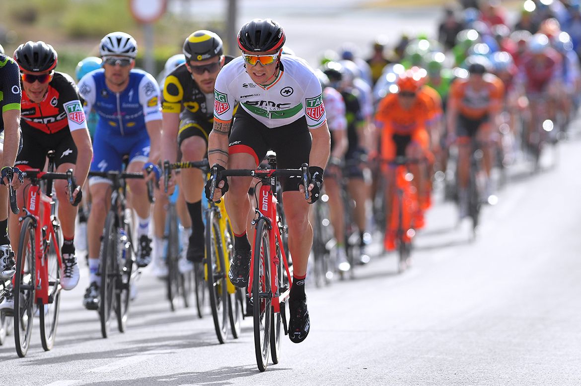 Nicolas Roche (BMC) rides in the peloton