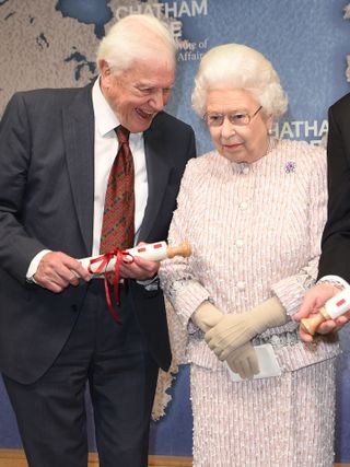 Queen Elizabeth II presents the Chatham House Prize 2019 to Sir David Attenborough