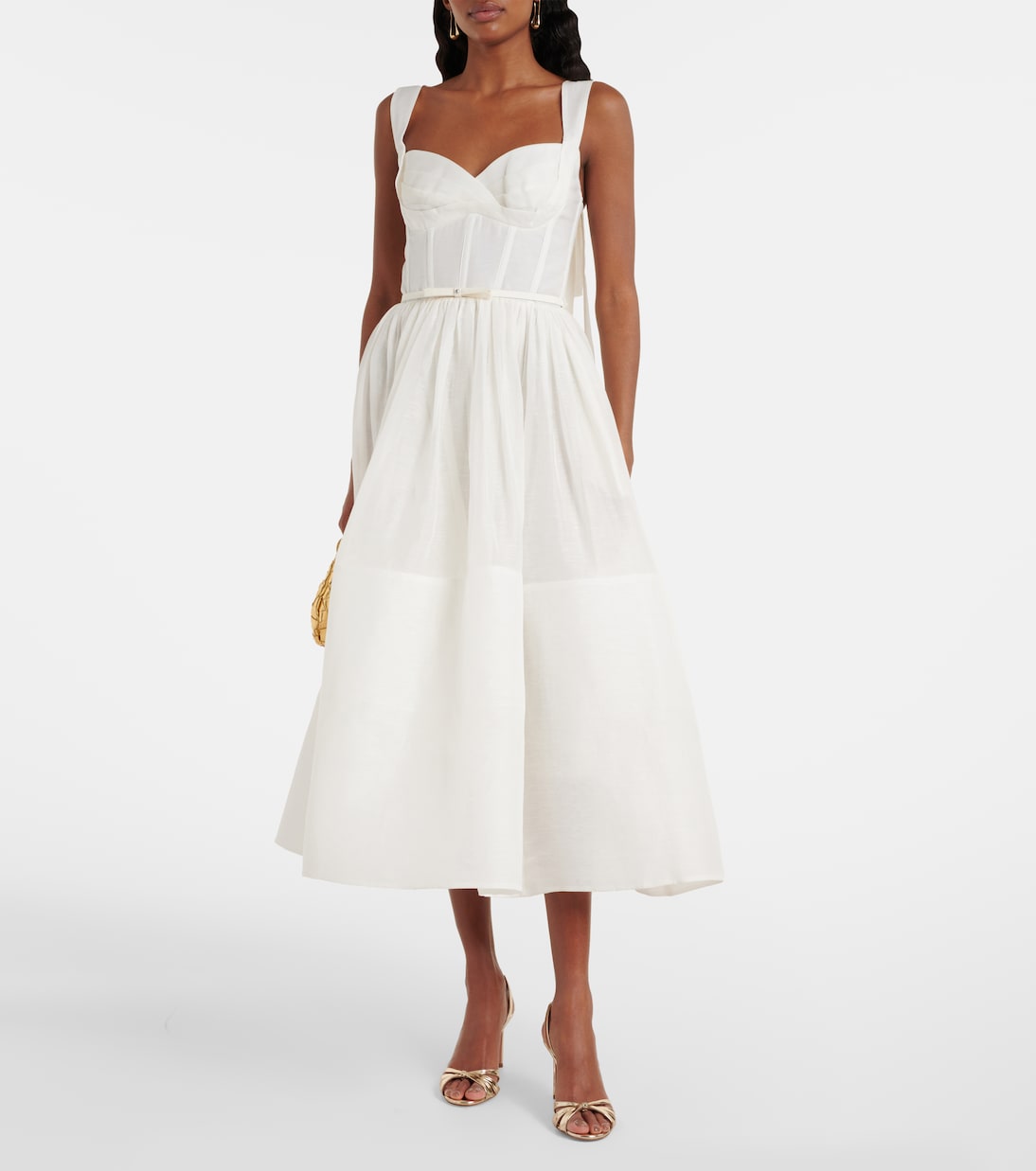 Dawning Linen and Silk Midi Dress