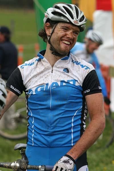 James Williamson looks happy to have finished for the day.