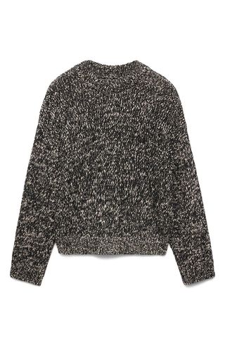 Marled Cotton Blend Crewneck Sweater