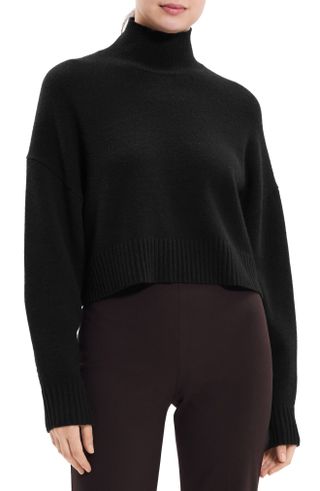 Crop Cashmere Turtleneck Sweater