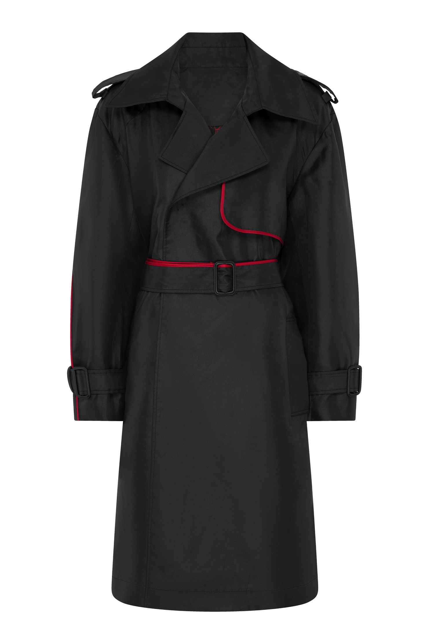 A black trench coat by Alfa Romeo