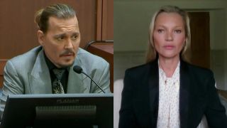 Johnny Depp and Kate Moss, pictured during their individual testimonies, in Johnny vs. Amber: The US Trial.