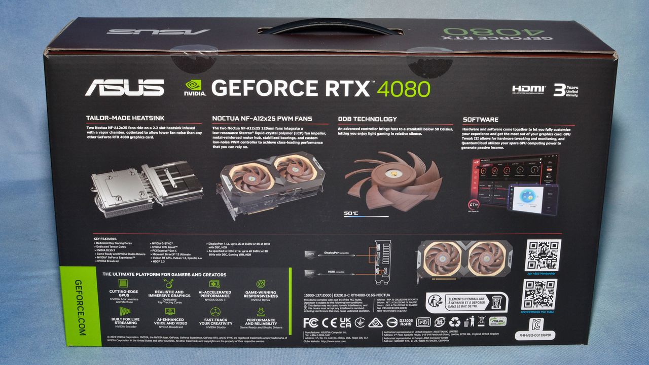 Asus RTX 4080 Noctua unboxing and product shots