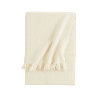 ivory throw blanket Wool-blend Throw