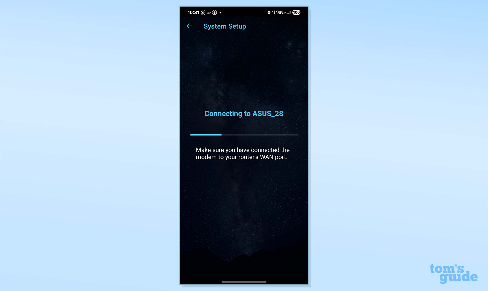 A screenshot of the Asus TUF Gaming BE6500 router app.
