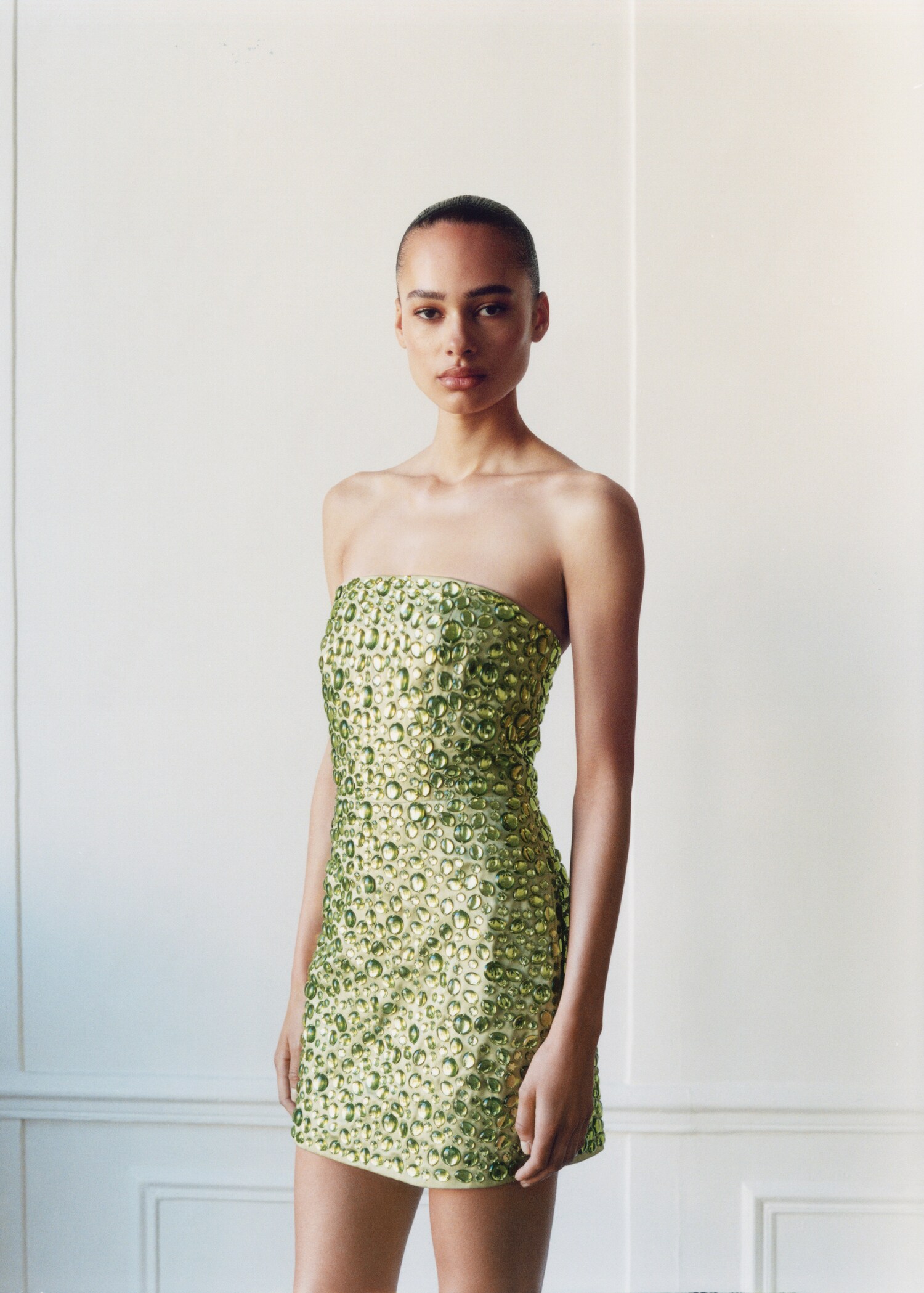 MANGO, Strapless Crystal Dress