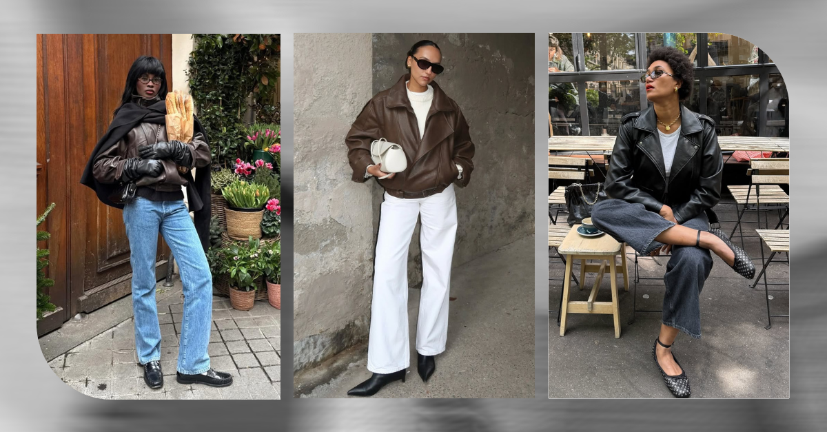 French Girl Leather Jacket and Jeans Outfits That Will Always Be Timeless