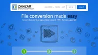 Website screenshot of Zamzar Online File Conversion