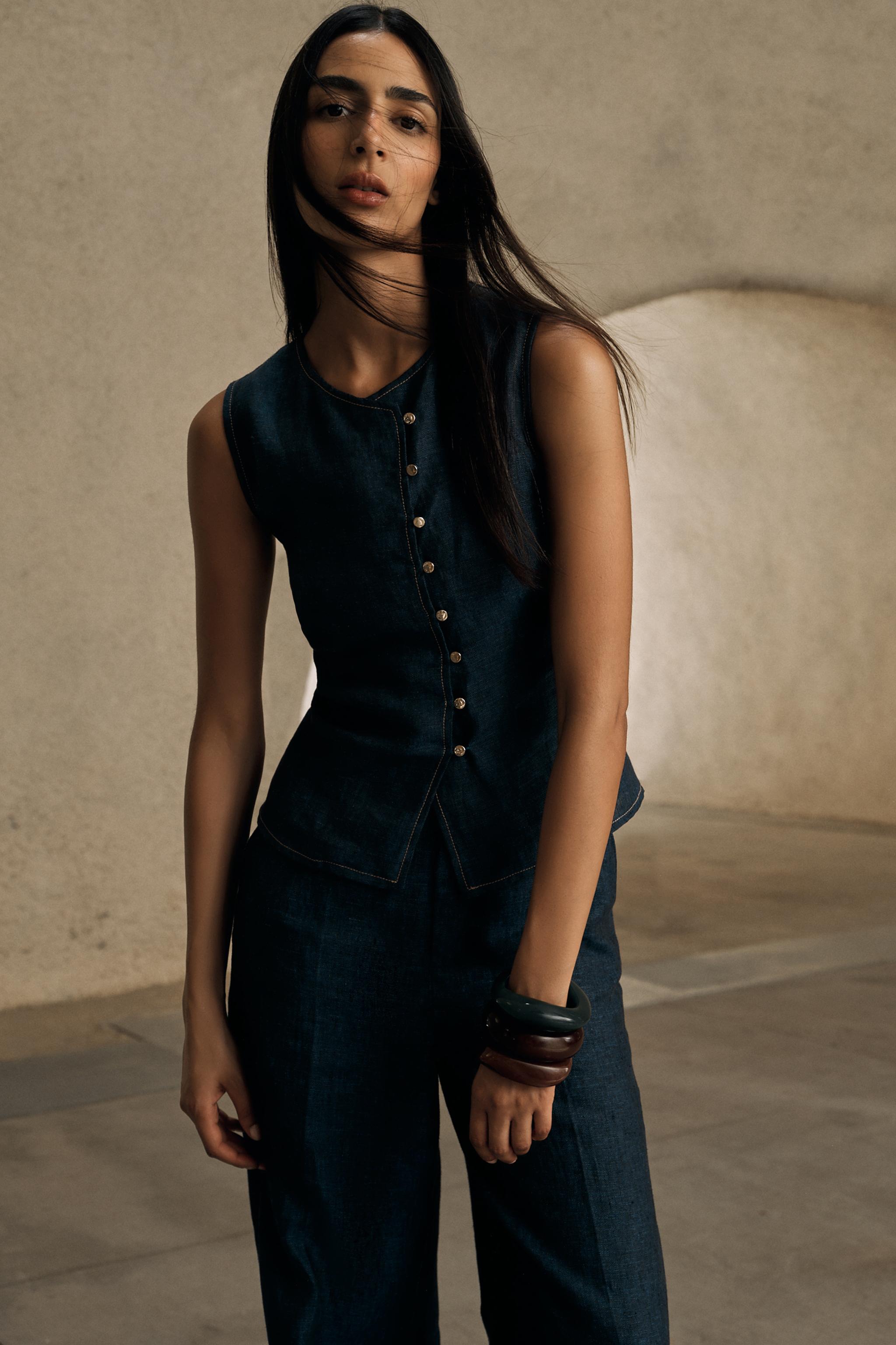 Double-Breasted Linen Waistcoat