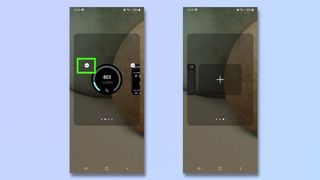 Screenshot showing how to stack widgets on a Samsung Galaxy - remove or add icons in stack