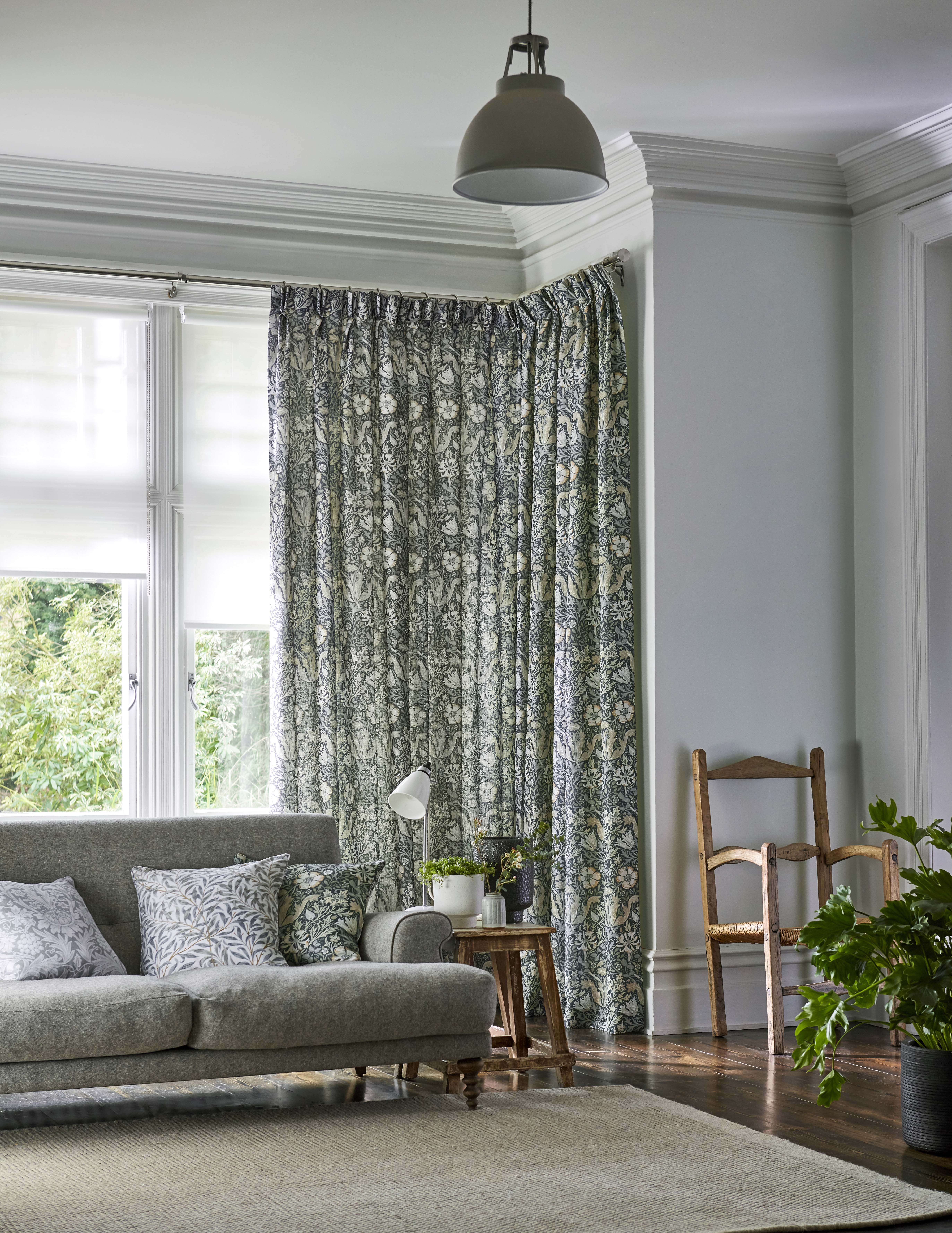 Patterned living room curtains