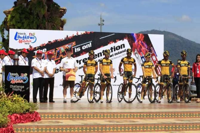 The MTN - Qhubeka team at the Tour de Langkawi