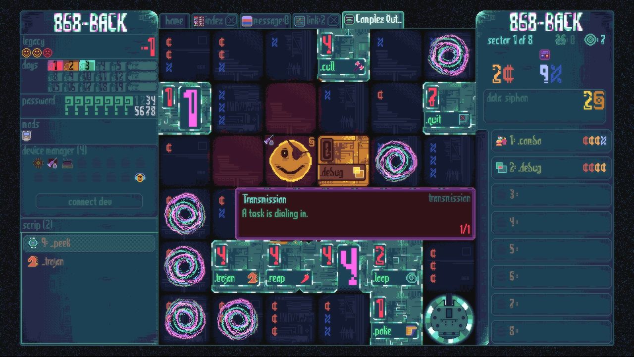 Roguelike hacking game 868-Back
