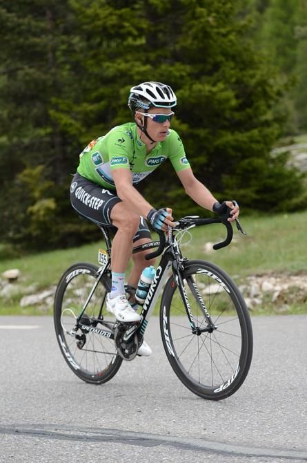 Gianni Meersman (Omega Pharma Quick Step) in green