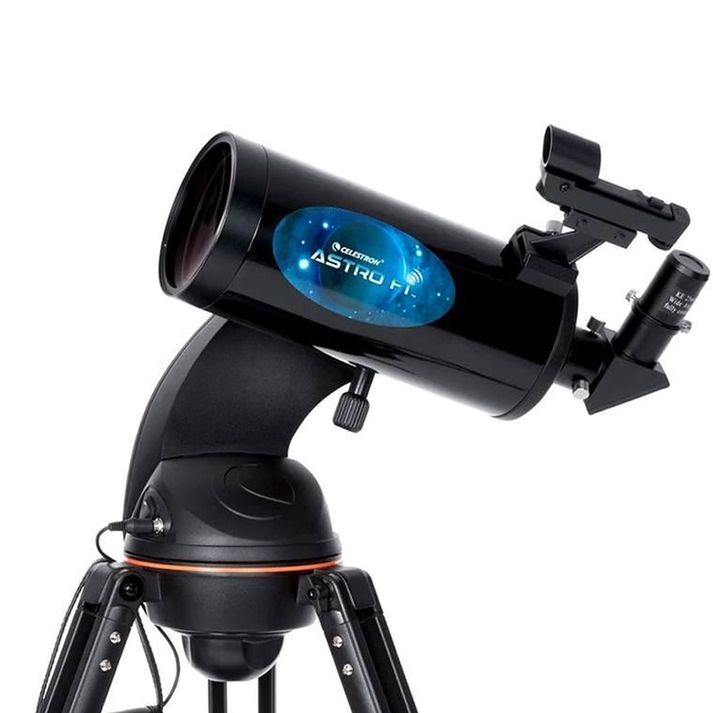 Celestron Astro Fi 102 telescope on a white background