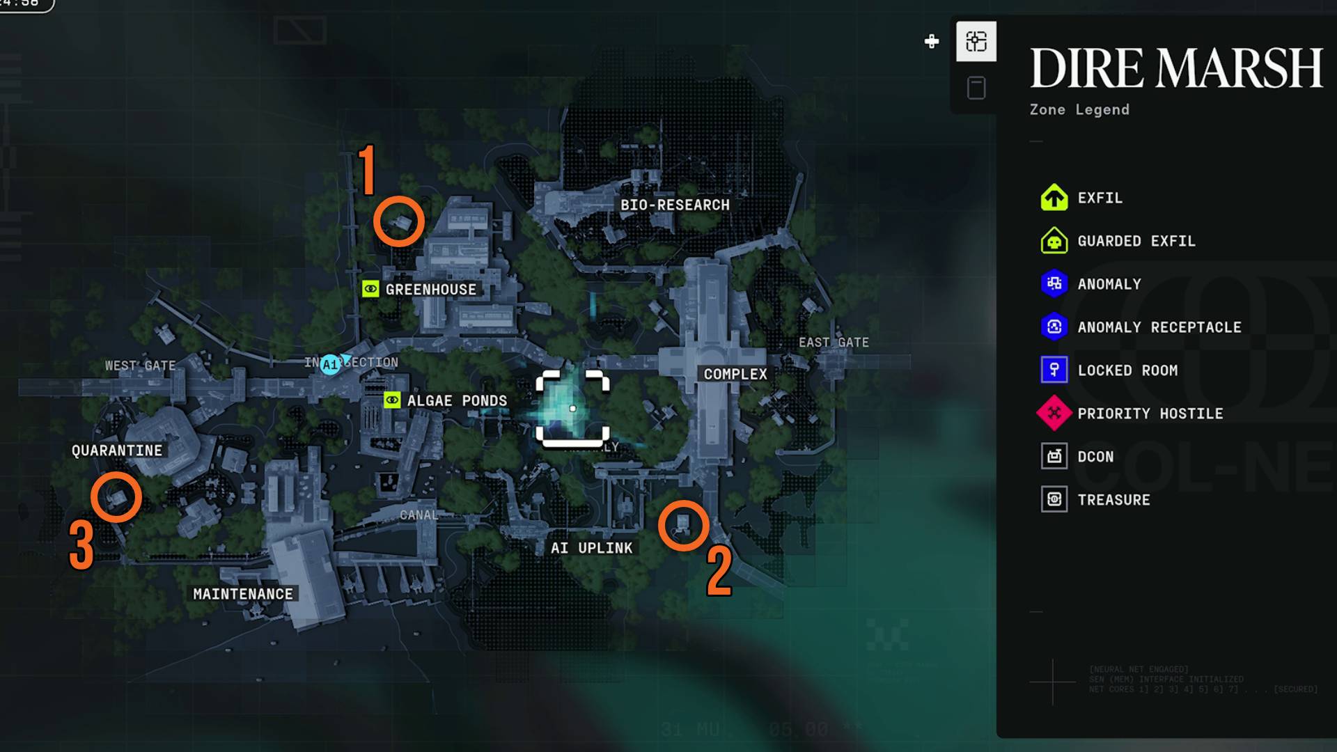 Marathon DCON map for Dire Marsh