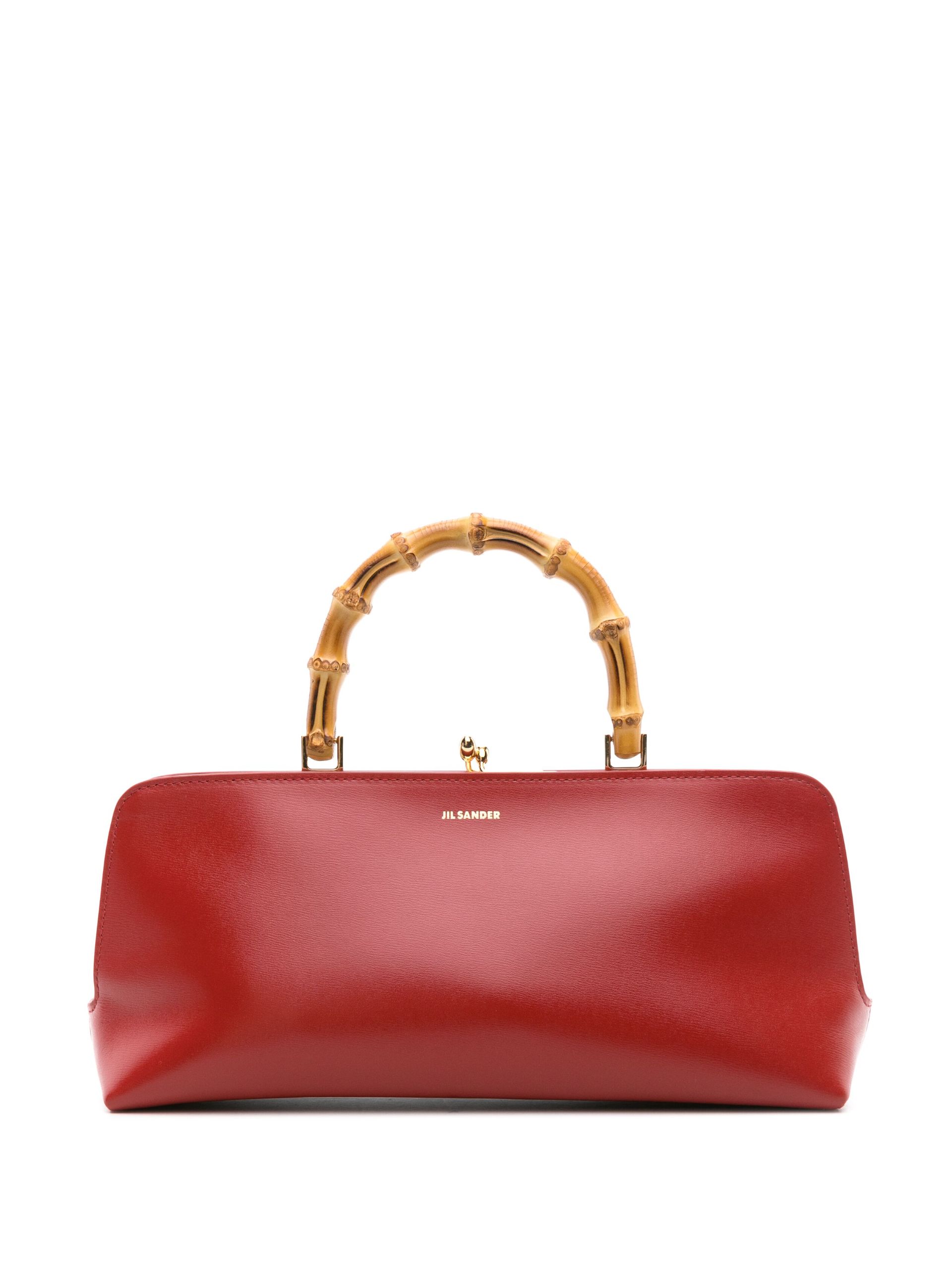 Red Goji Small Leather Tote Bag