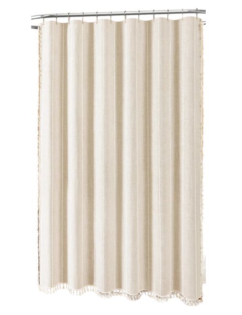 East Urban Home Boho Farmhouse Shower Curtain With Tassels
