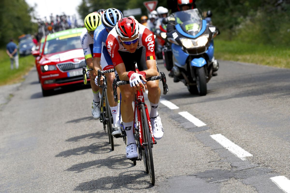 Tim Wellens (Soudal Lotto) drives the break on stage 3 at the Tour de France