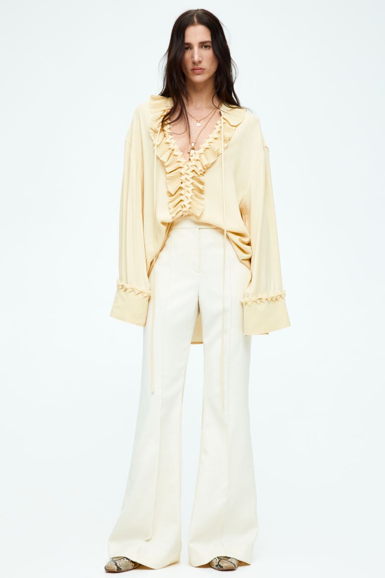 Flared Creased Pants