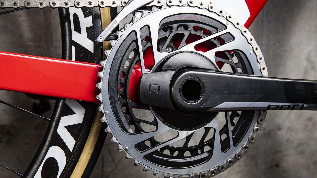 Porte had his chainring sizes blacked out with a marker pen at the Tour Down Under but rode a 50/37 combination