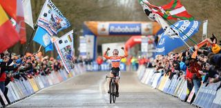 Marianne Vos (Netherlands) wins the world title in Hoogerheide at the Cyclo-cross World Championships 2014