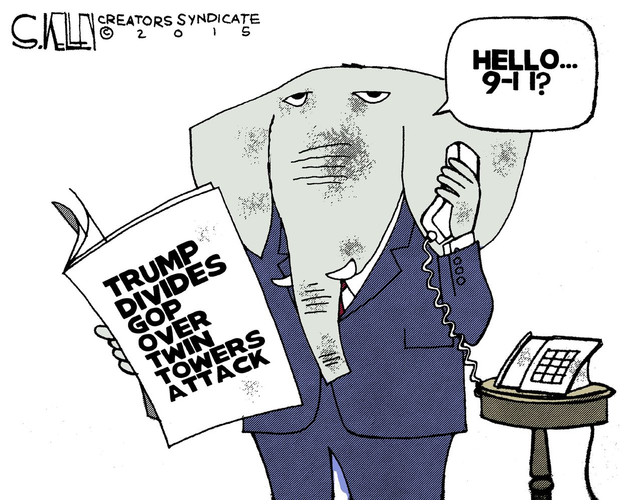 Political cartoon U.S. Donald Trump GOP