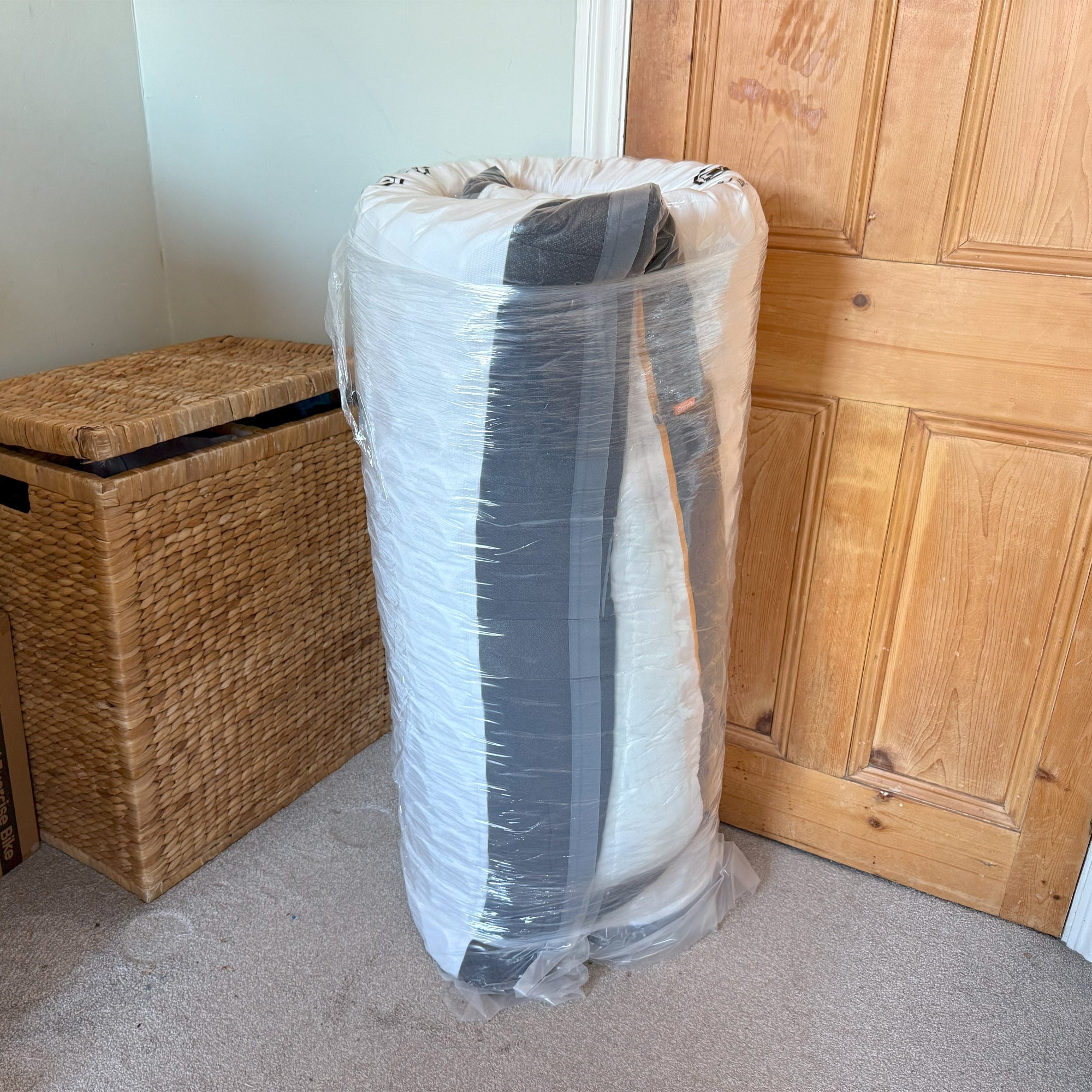 Emma Hybrid Airgrid mattress being tested at home