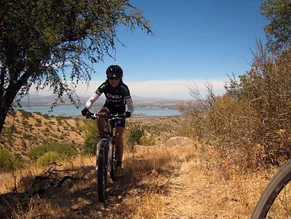 Mary McConneloug rides at Lago Rapel, in Chile