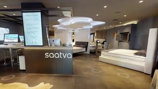 The entry area of the Saatva Viewing Room in Manhattan, New York