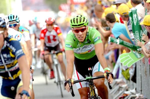 Philippe Gilbert (Omega Pharma-Lotto) would swap green for polka dots at the end of the stage.