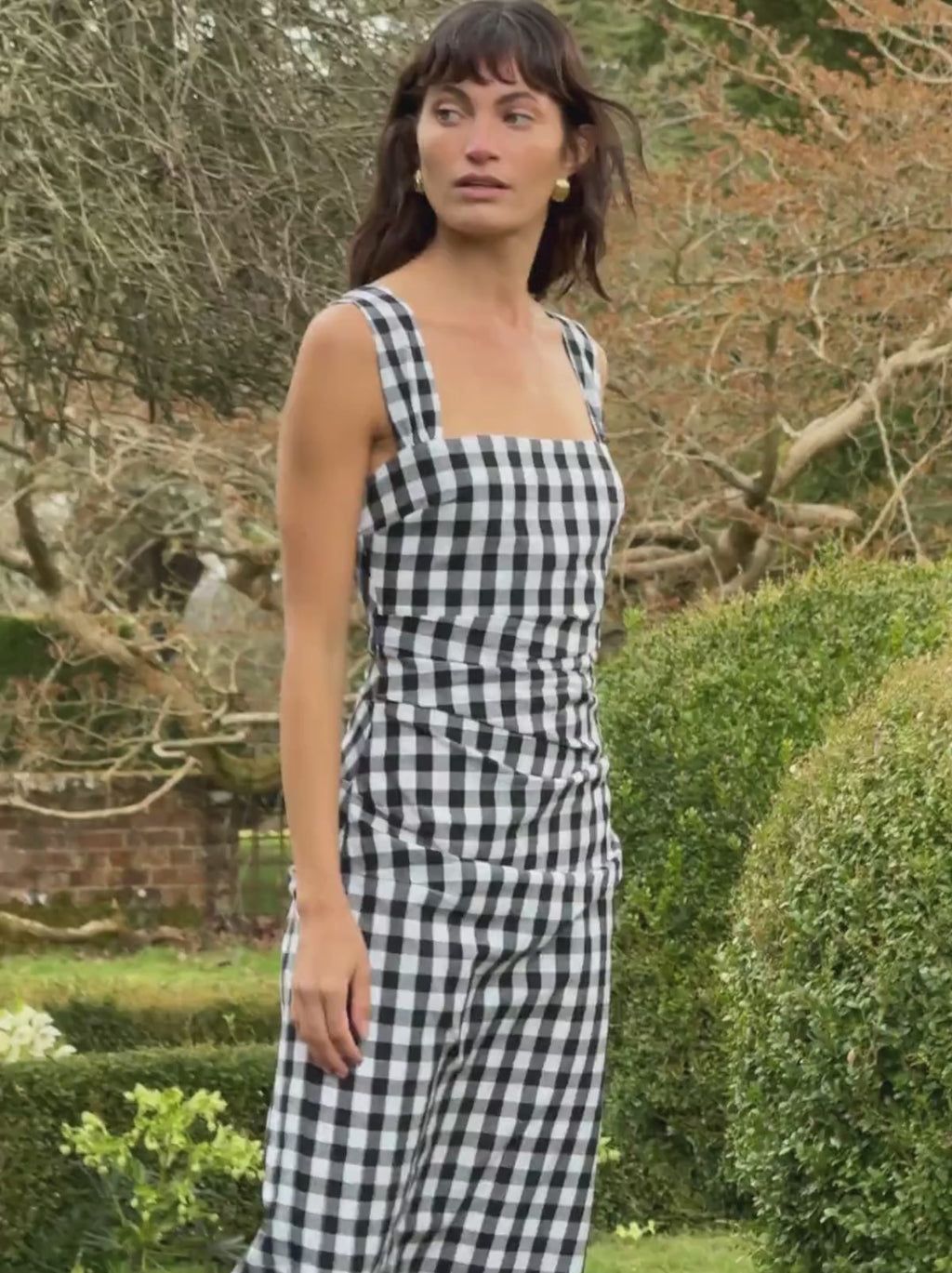 Rita Gingham Linen Blend Dress