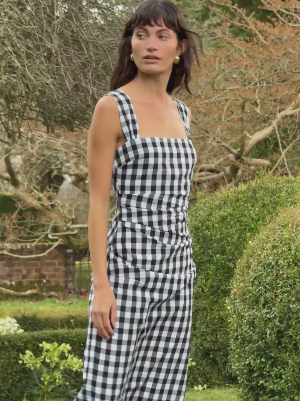 Rita Gingham Linen Blend Dress