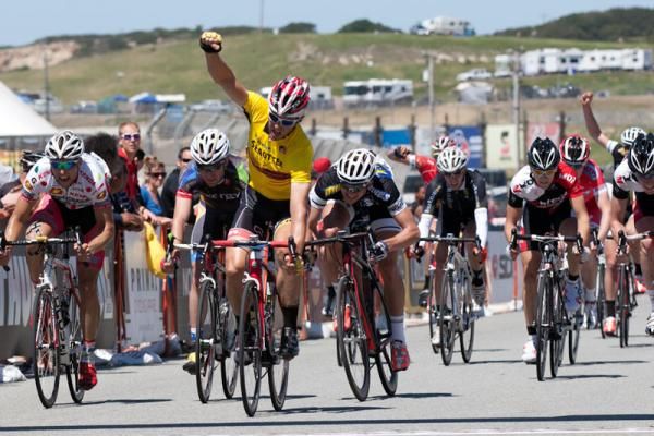 Andy Jacques-Maynes (Kenda-5 Hour Energy) celebrates his overall race victory