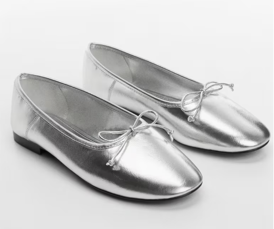 Silver Ballerina Flats