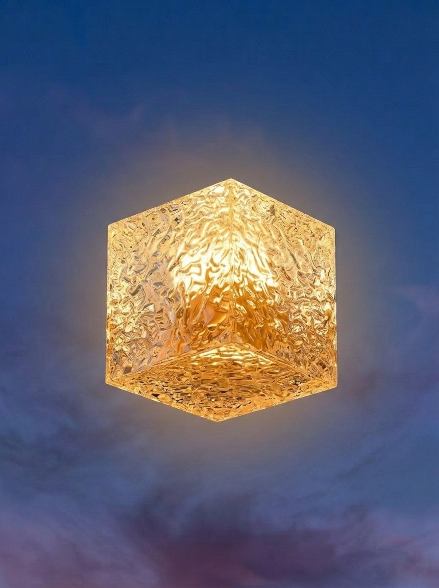 A Growalleter Shower Projection Lamp against a blue night sky, edited by Gemini