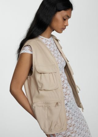 Oversized Waistcoat With Cargo Pockets