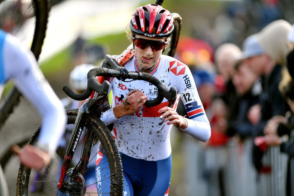 COL DU VAM DRENTHE NETHERLANDS NOVEMBER 07 Millie Couzens of United Kingdom competes fduring the 19th UEC European Cyclocross Championships 2021 Womens U23 EuroCross21 UECcycling on November 07 2021 in Col du Vam Drenthe Netherlands Photo by Luc ClaessenGetty Images