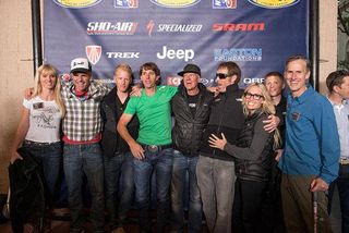 Members from the NICA Honorary Board at the 2013 Sea Otter Classic. From left to right: Kimber Tedro, Forrest Arakawa, Max Plaxton, Scott Tedro, Mike Sinyard, Ty Kady, Davy Kady, Alex Grant, Austin McInerny, Jeremiah Bishop (looking away)