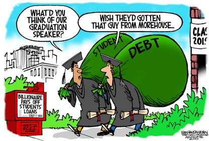 Political Cartoon U.S. Student Loans Debt Morehouse College Billionaire