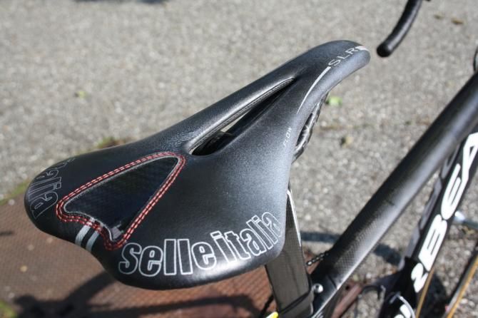 Sanchez perches on a 120g Selle Italia SLR Kit Carbonio Flow