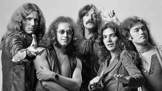 Deep Purple posing for a photograph in 1975