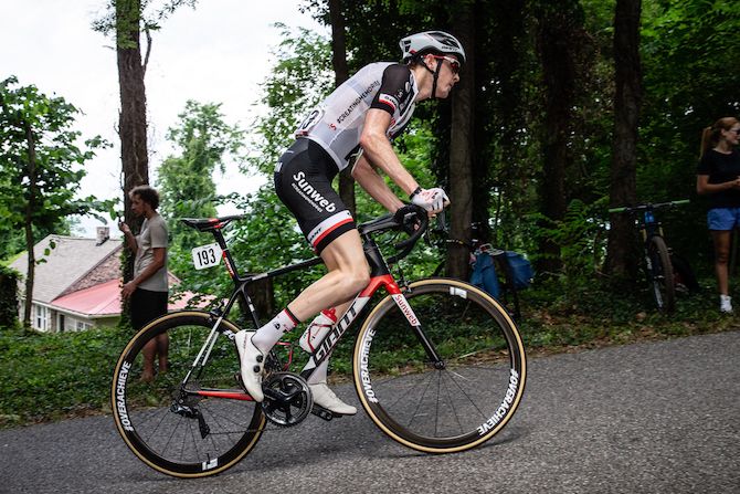 Chad Haga (Sunweb) nears the top of the climb during the US Pro Road Race National Championships on June 24, 2018 in Knoxville, Tennessee